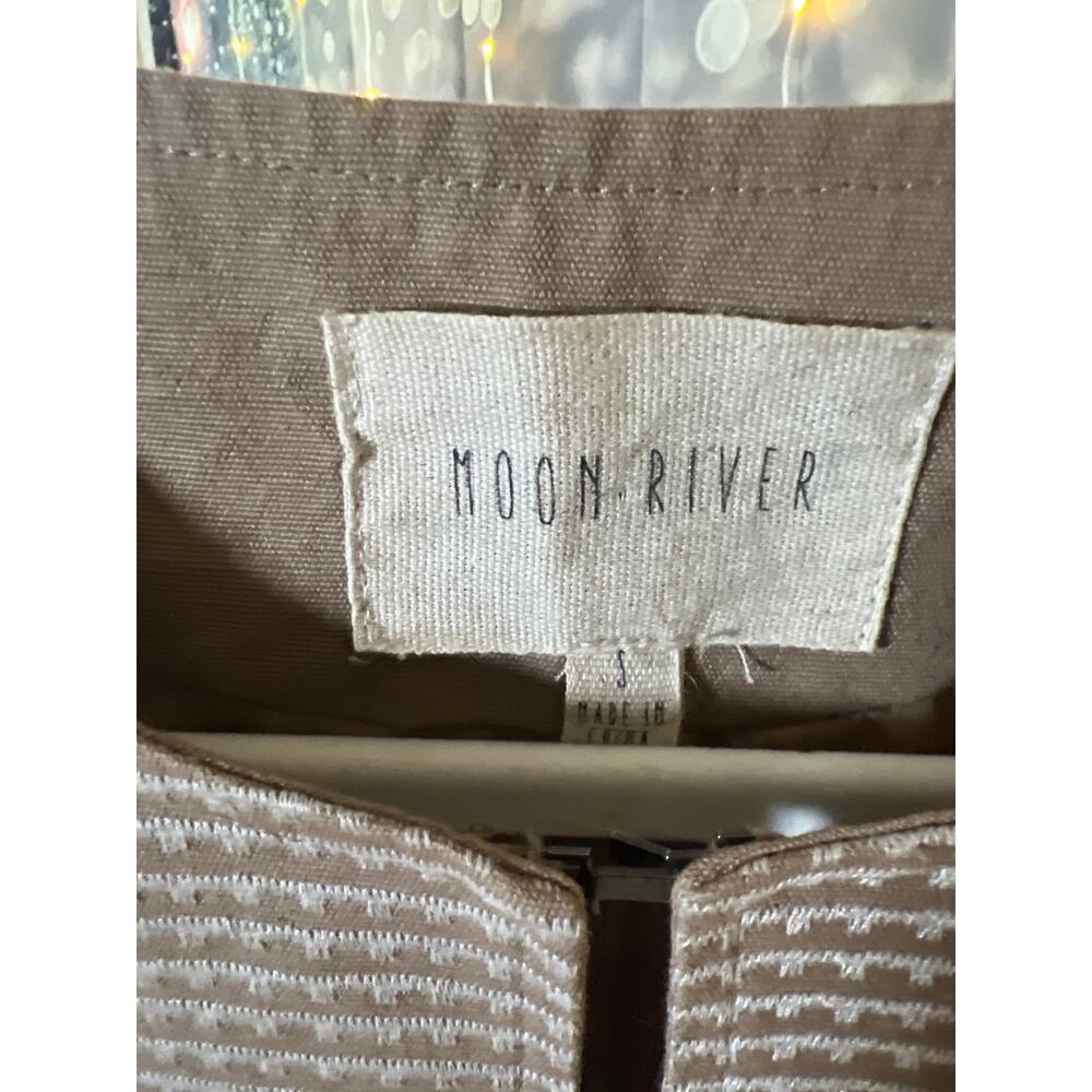 048 Moon River Embroidered Beige Jacket Small Boho Cropped Cotton $120 MSRP - Picture 4 of 8